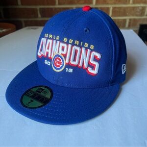 Chicago Cubs MLB New Era 59fifty 2016 World Series Champions Fitted Hat Blue Sz7